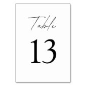 ミニマ結婚リストエレガントブラック&ホワイト テーブルナンバー (正面)