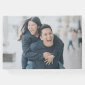 ミニマ結婚リストカスタムの写真シンプルのモダン ゲストブック (裏面)