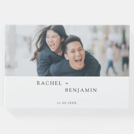 ミニマ結婚リストカスタムの写真シンプルのモダン ゲストブック