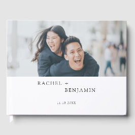 ミニマ結婚リストカスタムの写真シンプルのモダン ゲストブック
