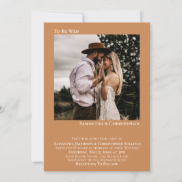 ミニマ結婚リストゴールデン・タン写真結婚の 招待状