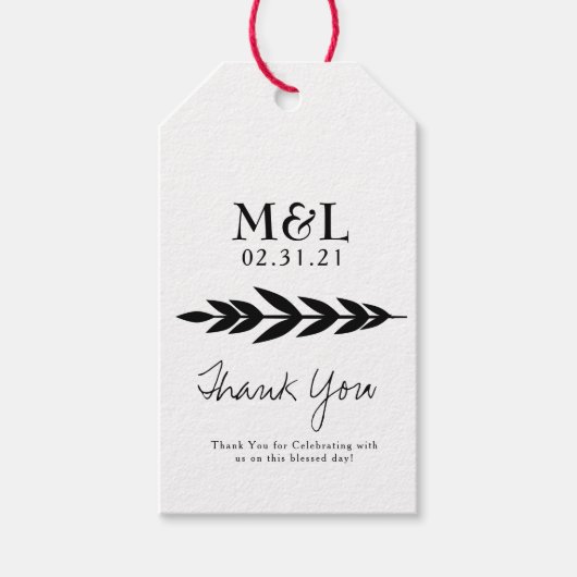 ミニマ結婚リストサンキューはっきりしたリース ギフトタグ (正面)