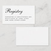 ミニマ結婚リストシンプルのレジストリ エンクロージャーカード (正面/裏面)