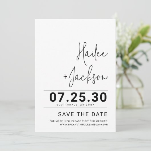 ミニマ結婚リストスタイリッシュのクシンプルリアはっきりしたン セーブザデート (スタンド正面)