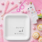 ミニマ結婚リストタイポグラフィエレガント ペーパープレート (パーティー)