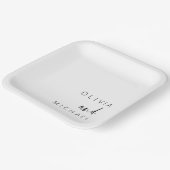 ミニマ結婚リストタイポグラフィエレガント ペーパープレート (傾斜あり)