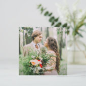 ミニマ結婚リストパーソナライズされたのシンプル写真 サンキューカード (スタンド正面)