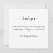 ミニマ結婚リストパーソナライズされたのシンプル写真 サンキューカード (裏面)