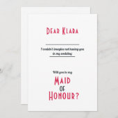 ミニマ結婚リストメイド・オブ・オーナー（花嫁付き添い人）招待状 セーブザデート (正面/裏面)