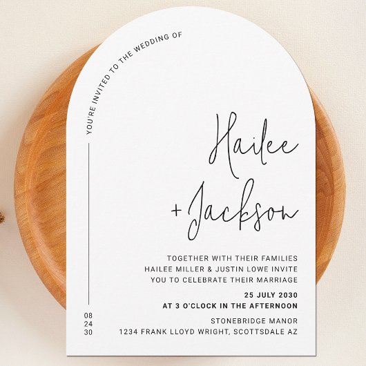 ミニマ結婚リストモダンのシンプルデザイン 招待状