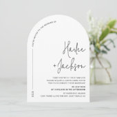 ミニマ結婚リストモダンのシンプルデザイン 招待状 (スタンド正面)