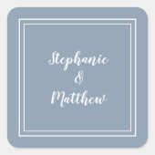 ミニマ結婚リストモダンの埃っぽいブルー スクエアシール (正面)