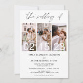 ミニマ結婚リスト写真コラージュのシンプル 招待状 (正面)