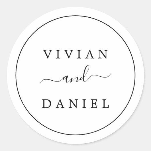 ミニマ結婚リスト封筒用シール ラウンドシール (正面)