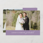 ミニマ結婚リスト常に永遠の紫 サンキューカード (正面/裏面)