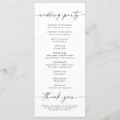 ミニマ結婚リスト結婚式 プログラム (裏面)