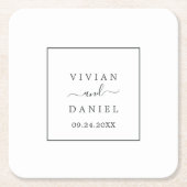 ミニマ結婚リスト スクエアペーパーコースター (正面)