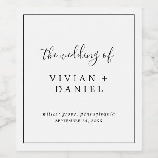 ミニマ結婚リスト ワインラベル (シングルラベル)