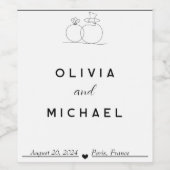 ミニマ結婚リスト ワインラベル (シングルラベル)