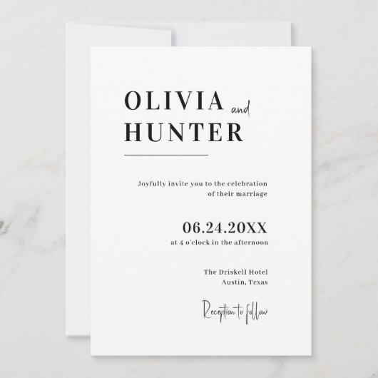 ミニマ結婚リスト 招待状 (正面)