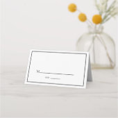 ミニマ結婚リスト | 黒エレガントと白 プレイスカード (正面)