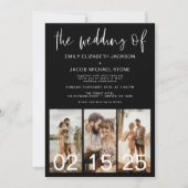 ミニマ結婚リストQRコードのシンプル設定 招待状 (正面)