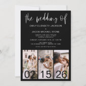 ミニマ結婚リストQRコードのシンプル設定 招待状 (正面)