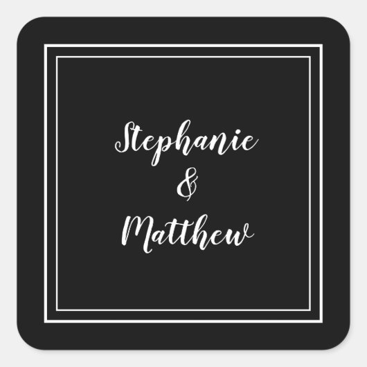 ミニマ結婚リスモダントの優遇白黒 スクエアシール (正面)