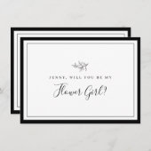 ミニマ縁どリストリーフフラワーガール提案カード サンキューカード (正面/裏面)