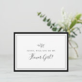 ミニマ縁どリストリーフフラワーガール提案カード サンキューカード (スタンド正面)