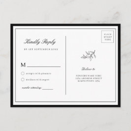 ミニマ縁どリストDainy Leaf RSVPカード ポストカード