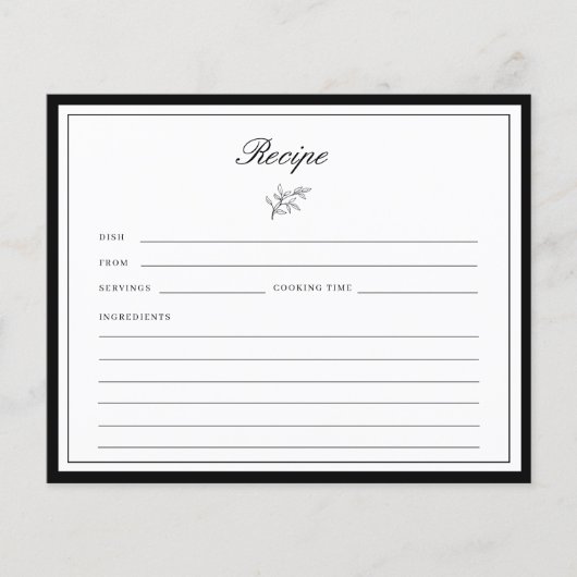 ミニマ縁どリリーフブライダルシャワーレシピカード (正面)