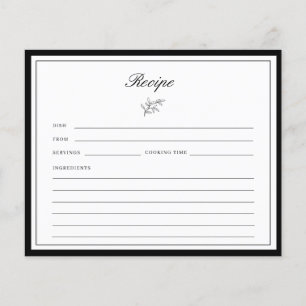 ミニマ縁どリリーフブライダルシャワーレシピカード