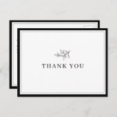 ミニマ縁どルの葉の感謝してい葉の葉書 インビテーションポストカード (正面/裏面)