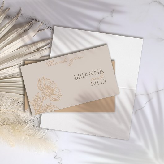 ミニマ自然リスト結婚フローラのサンキューカード