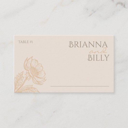 ミニマ自然リスト結婚フローラ座席表 プレイスカード (正面)