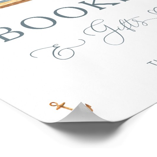 ミニマ航海のリストの帆船の本と贈り物 ポスター (角)