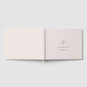 ミニマ葉リストズモノグラム結婚ピンクのゲストブック ゲストブック (全面)