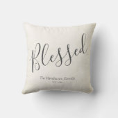 ミニマ賛美リストパーソナライズされたタイポグラフィ クッション (裏面)