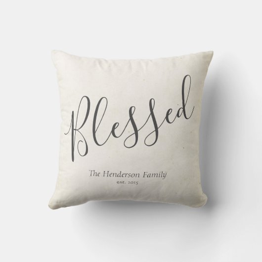 ミニマ賛美リストパーソナライズされたタイポグラフィ クッション (裏面)