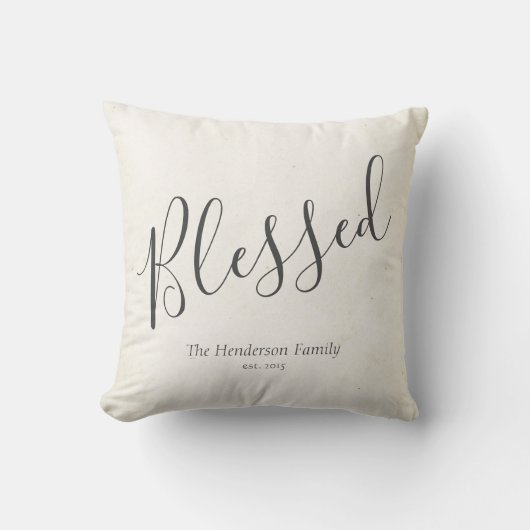 ミニマ賛美リストパーソナライズされたタイポグラフィ クッション (正面)