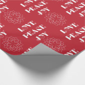 ミニマ赤と白リストの愛、平和、喜び ラッピングペーパー (角)