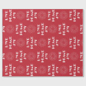 ミニマ赤と白リストの愛、平和、喜び ラッピングペーパー (フラット)