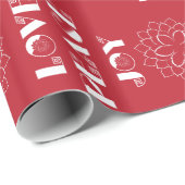 ミニマ赤と白リストの愛、平和、喜び ラッピングペーパー (ロールコーナー)