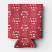 ミニマ赤と白リストの愛、平和、喜び 缶クーラー (正面)