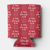 ミニマ赤と白リストの愛、平和、喜び 缶クーラー (裏面)