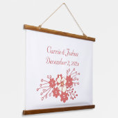 ミニマ赤と白リスト結婚の花 吊り下げ型タペストリー (傾斜あり)