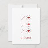 ミニマ赤と白リストXOハートバレンタインデー シーズンカード (正面)