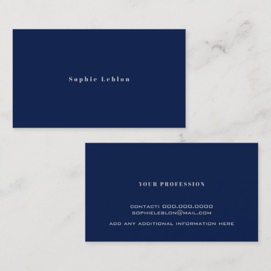 ミニマ連絡リストカードとモダンフォントスタイル コーリングカード (正面/裏面)