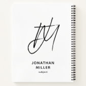 ミニマ離れリストのモノグラムホワイト ノートブック (裏面)